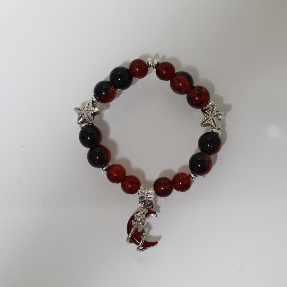 Handmade Burgundy Beaded Bracelet